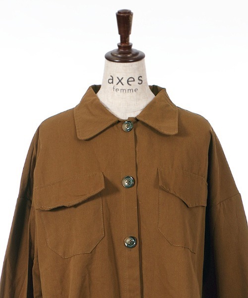 axes femme（アクシーズファム）の「ベルト付ＣＰＯシャツＪＫ（その他アウター・レディース・ベージュ/ブラウン・MEDIUM）」の6枚目の写真