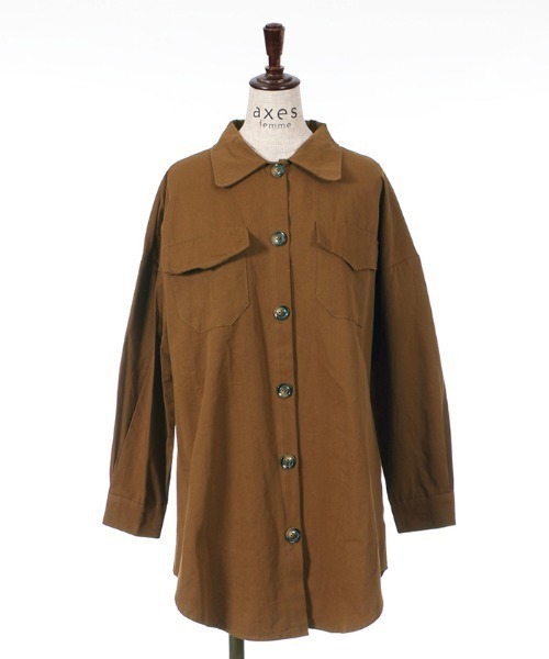 axes femme（アクシーズファム）の「ベルト付ＣＰＯシャツＪＫ（その他アウター・レディース・ベージュ/ブラウン・MEDIUM）」の8枚目の写真