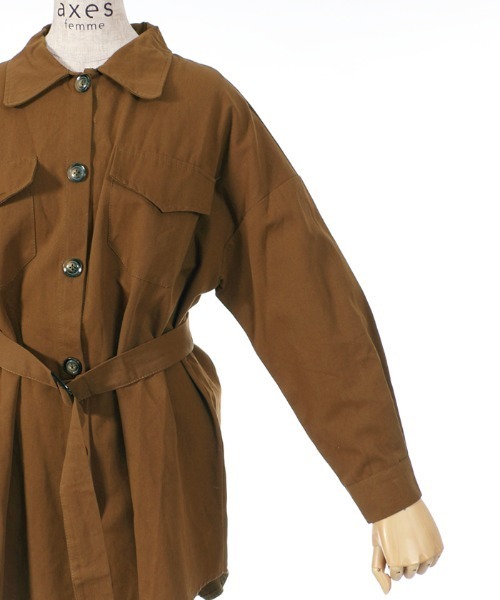 axes femme（アクシーズファム）の「ベルト付ＣＰＯシャツＪＫ（その他アウター・レディース・ベージュ/ブラウン・MEDIUM）」の14枚目の写真