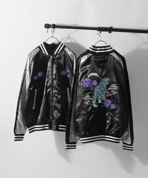 スカジャン　TOKYO CHERRYジップ　実寸身幅46cm着丈51cm スカジャン TOKYO CHERRYジップ 実寸身幅46cm着丈51cm スカジャン