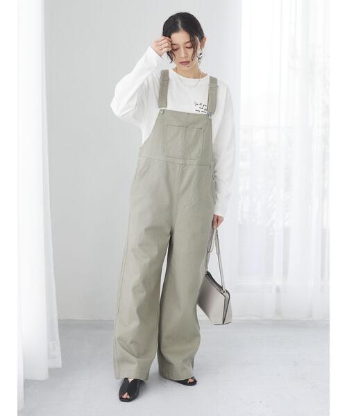 Green　Parks（グリーンパークス）の「ツイルサロペット＊（サロペット/オーバーオール・レディース・オフホワイト/チャコールグレー/カーキ・FREE）」の19枚目の写真
