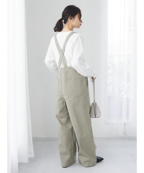 Green　Parks（グリーンパークス）の「ツイルサロペット＊（サロペット/オーバーオール・レディース・オフホワイト/チャコールグレー/カーキ・FREE）」の21枚目の写真