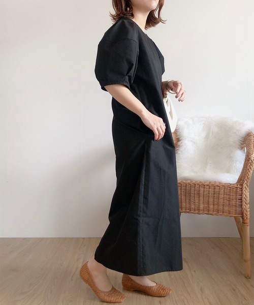 anown(アノン)の「ボリュームスリーブ ミモレ丈ワンピース【ファッションインフルエンサーyumi.×anown 限定コラボ】(ワンピース・レディース・ピンク系その他/ブラック/ベージュ/オフホワイト・FREE)」の18枚目の写真