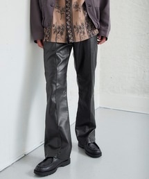 NILWAY | フェイクレザーセンタープリーツソフトフレアパンツ(その他パンツ)