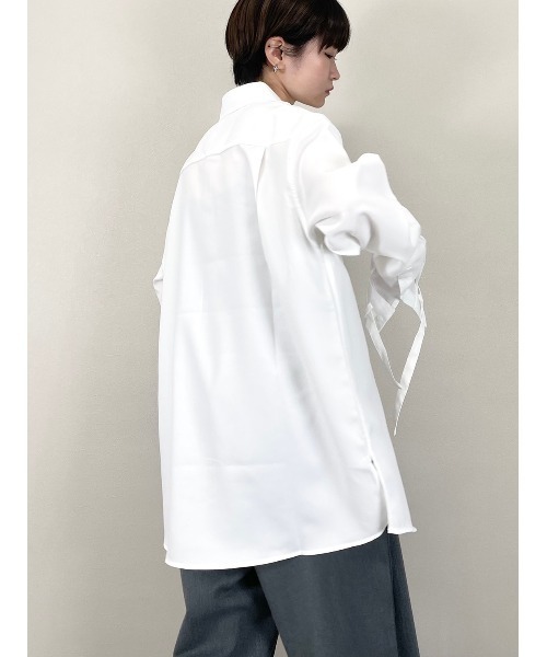 Chikashitsu +（チカシツプラス）の「【Chikashitsu +】arm rope shirt（シャツ/ブラウス・メンズ・ホワイト/ブラック・ONE SIZE）」の9枚目の写真