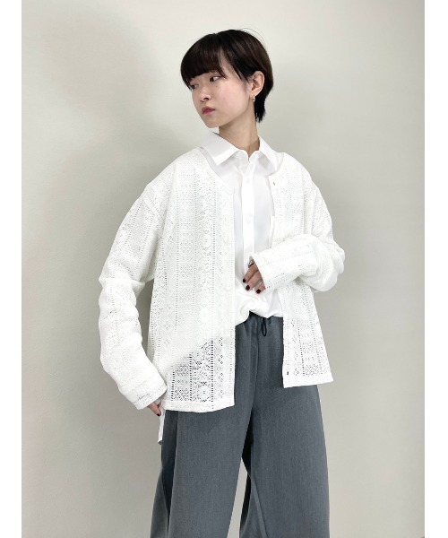 Chikashitsu +（チカシツプラス）の「【Chikashitsu +】arm rope shirt（シャツ/ブラウス・メンズ・ホワイト/ブラック・ONE SIZE）」の10枚目の写真
