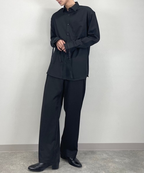 Chikashitsu +（チカシツプラス）の「【Chikashitsu +】arm rope shirt（シャツ/ブラウス・メンズ・ホワイト/ブラック・ONE SIZE）」の14枚目の写真