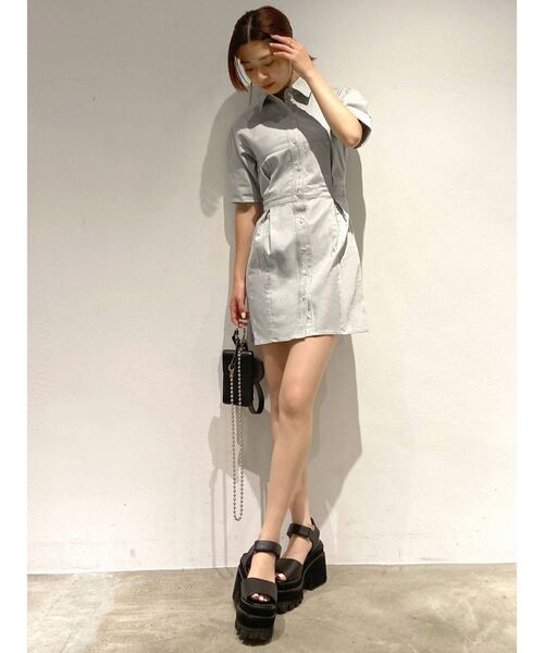 EMODA（エモダ）の「スリーブタックショートワンピース（ワンピース・レディース・ブラック/ベージュ/グレー・FREE）」の12枚目の写真