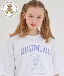 『muah muah/ムーアムーア』×『teddy bear/テディベア』Signature Bareline Short Sleeve T-shirt/シグネチャーベアデザイン半袖Tシャツ