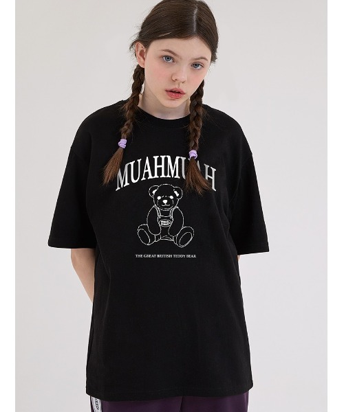 muahmuah(ムーアムーア)の「『muah muah/ムーアムーア』×『teddy bear/テディベア』Signature Bareline Short Sleeve T-shirt/シグネチャーベアデザイン半袖Tシャツ(Tシャツ/カットソー・レディース・ホワイト/ブラック/ネイビー/イエロー・FREE)」の22枚目の写真