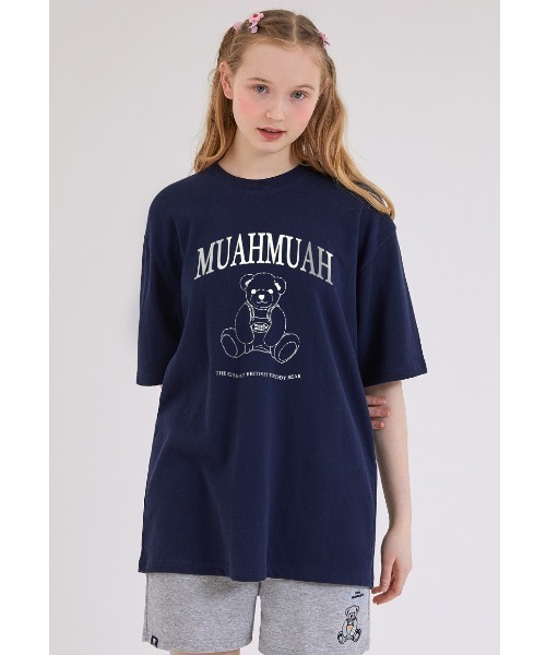 muahmuah(ムーアムーア)の「『muah muah/ムーアムーア』×『teddy bear/テディベア』Signature Bareline Short Sleeve T-shirt/シグネチャーベアデザイン半袖Tシャツ(Tシャツ/カットソー・レディース・ホワイト/ブラック/ネイビー/イエロー・FREE)」の17枚目の写真