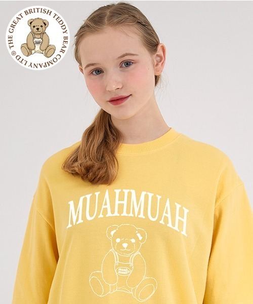muahmuah(ムーアムーア)の「『muah muah/ムーアムーア』×『teddy bear/テディベア』Signature Bareline Short Sleeve T-shirt/シグネチャーベアデザイン半袖Tシャツ(Tシャツ/カットソー・レディース・ホワイト/ブラック/ネイビー/イエロー・FREE)」の14枚目の写真