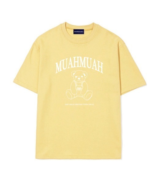 muahmuah(ムーアムーア)の「『muah muah/ムーアムーア』×『teddy bear/テディベア』Signature Bareline Short Sleeve T-shirt/シグネチャーベアデザイン半袖Tシャツ(Tシャツ/カットソー・レディース・ホワイト/ブラック/ネイビー/イエロー・FREE)」の12枚目の写真