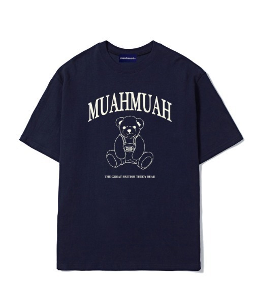 muahmuah(ムーアムーア)の「『muah muah/ムーアムーア』×『teddy bear/テディベア』Signature Bareline Short Sleeve T-shirt/シグネチャーベアデザイン半袖Tシャツ(Tシャツ/カットソー・レディース・ホワイト/ブラック/ネイビー/イエロー・FREE)」の15枚目の写真