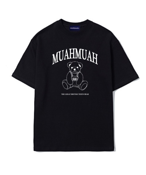 muahmuah(ムーアムーア)の「『muah muah/ムーアムーア』×『teddy bear/テディベア』Signature Bareline Short Sleeve T-shirt/シグネチャーベアデザイン半袖Tシャツ(Tシャツ/カットソー・レディース・ホワイト/ブラック/ネイビー/イエロー・FREE)」の18枚目の写真