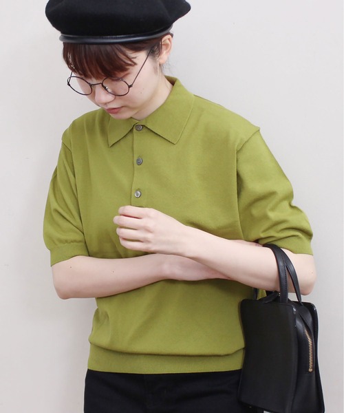 Fig London ポロシャツ SHEER knit polo（ポロシャツ）｜fig London（フィグロンドン