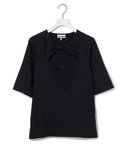 GANNI（ガニー）の「【GANNI】コットンジャージーTシャツ（Tシャツ/カットソー・レディース・ブラック/ホワイト・S）」の5枚目の写真