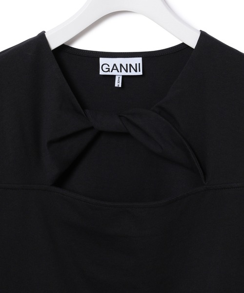 GANNI（ガニー）の「【GANNI】コットンジャージーTシャツ（Tシャツ/カットソー・レディース・ブラック/ホワイト・S）」の7枚目の写真