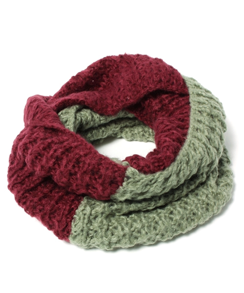 チャイハネ（チャイハネ）の「【チャイハネ】バイカラーツートスヌード（ストール/ショール・レディース・オレンジ/ブラック/ブルー/ベージュ/ライトパープル/パープル/レッド/ホワイト/イエロー・FREE）」の6枚目の写真