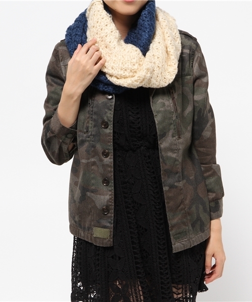 チャイハネ（チャイハネ）の「【チャイハネ】バイカラーツートスヌード（ストール/ショール・レディース・オレンジ/ブラック/ブルー/ベージュ/ライトパープル/パープル/レッド/ホワイト/イエロー・FREE）」の22枚目の写真