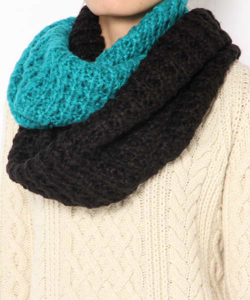 チャイハネ（チャイハネ）の「【チャイハネ】バイカラーツートスヌード（ストール/ショール・レディース・オレンジ/ブラック/ブルー/ベージュ/ライトパープル/パープル/レッド/ホワイト/イエロー・FREE）」の14枚目の写真