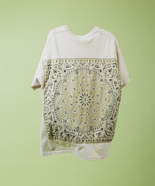 HAV-A-HANK（ハバハンク ）の「別注：HAV-A-HANK/ハバハンク バンダナTシャツ（Tシャツ/カットソー・メンズ・ホワイト×ホワイト/ベージュ系1/ホワイト×ブラック/ブラック系その他/ベージュ系3/ホワイト系その他/ベージュ系5/ベージュ系6/ベージュ系2/ホワイト×ネイビー/ホワイト×ブルー/ホワイト×パープル/ベージュ系4/ブラック×レッド/ブラック×ホワイト/ブラック×グレー/ブラック×ブラック/ブラック×ブルー・M/L/XL）」の18枚目の写真