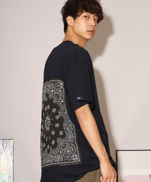 HAV-A-HANK（ハバハンク ）の「別注：HAV-A-HANK/ハバハンク バンダナTシャツ（Tシャツ/カットソー・メンズ・ホワイト×ホワイト/ベージュ系1/ホワイト×ブラック/ブラック系その他/ベージュ系3/ホワイト系その他/ベージュ系5/ベージュ系6/ベージュ系2/ホワイト×ネイビー/ホワイト×ブルー/ホワイト×パープル/ベージュ系4/ブラック×レッド/ブラック×ホワイト/ブラック×グレー/ブラック×ブラック/ブラック×ブルー・M/L/XL）」の10枚目の写真