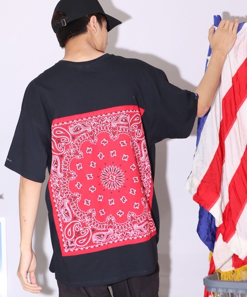 HAV-A-HANK（ハバハンク ）の「別注：HAV-A-HANK/ハバハンク バンダナTシャツ（Tシャツ/カットソー・メンズ・ホワイト×ホワイト/ベージュ系1/ホワイト×ブラック/ブラック系その他/ベージュ系3/ホワイト系その他/ベージュ系5/ベージュ系6/ベージュ系2/ホワイト×ネイビー/ホワイト×ブルー/ホワイト×パープル/ベージュ系4/ブラック×レッド/ブラック×ホワイト/ブラック×グレー/ブラック×ブラック/ブラック×ブルー・M/L/XL）」の12枚目の写真