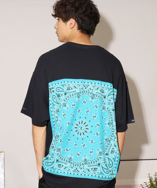 HAV-A-HANK（ハバハンク ）の「別注：HAV-A-HANK/ハバハンク バンダナTシャツ（Tシャツ/カットソー・メンズ・ホワイト×ホワイト/ベージュ系1/ホワイト×ブラック/ブラック系その他/ベージュ系3/ホワイト系その他/ベージュ系5/ベージュ系6/ベージュ系2/ホワイト×ネイビー/ホワイト×ブルー/ホワイト×パープル/ベージュ系4/ブラック×レッド/ブラック×ホワイト/ブラック×グレー/ブラック×ブラック/ブラック×ブルー・M/L/XL）」の13枚目の写真