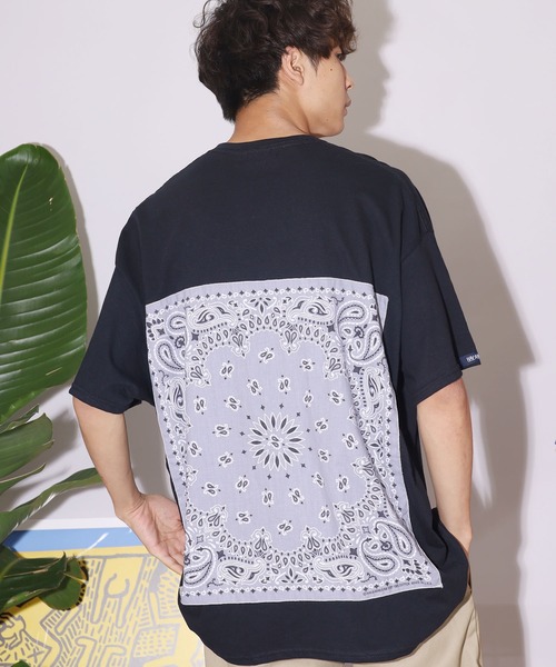 HAV-A-HANK（ハバハンク ）の「別注：HAV-A-HANK/ハバハンク バンダナTシャツ（Tシャツ/カットソー・メンズ・ホワイト×ホワイト/ベージュ系1/ホワイト×ブラック/ブラック系その他/ベージュ系3/ホワイト系その他/ベージュ系5/ベージュ系6/ベージュ系2/ホワイト×ネイビー/ホワイト×ブルー/ホワイト×パープル/ベージュ系4/ブラック×レッド/ブラック×ホワイト/ブラック×グレー/ブラック×ブラック/ブラック×ブルー・M/L/XL）」の8枚目の写真