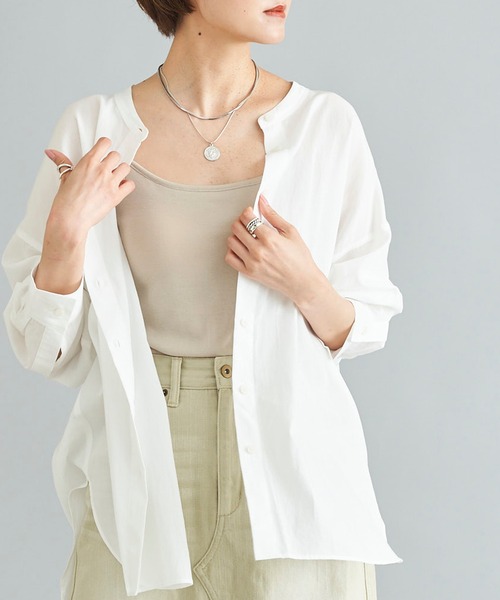 DouDou（ドゥドゥ）の「バックオープンカップ付キャミ（Tシャツ/カットソー・レディース・オフホワイト/ブラック/ベージュ/ブルー・FREE）」の4枚目の写真