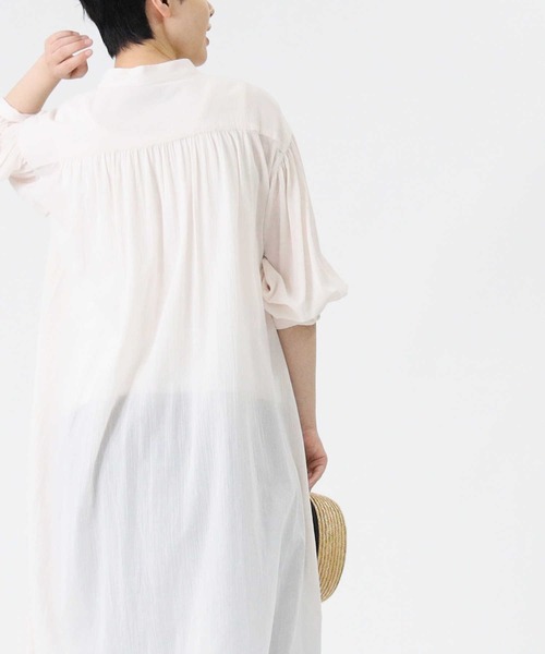 HONEYSUCKLE ROSE（ハニーサックルローズ）の「【HONEYSUCKLE ROSE】シアーシャツワンピース（シャツワンピース・レディース・ホワイト/ブラック/オレンジ・M/L）」の7枚目の写真