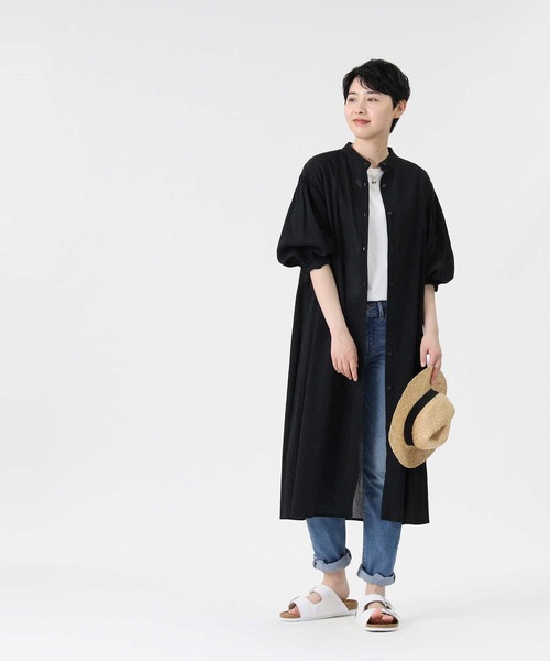 HONEYSUCKLE ROSE（ハニーサックルローズ）の「【HONEYSUCKLE ROSE】シアーシャツワンピース（シャツワンピース・レディース・ホワイト/ブラック/オレンジ・M/L）」の11枚目の写真