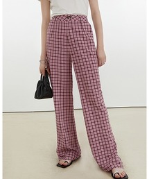 【Fano Studios】Lattice pattern slit hem pants FX21K045