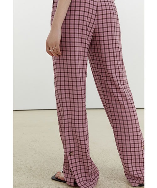 Fano Studios(ファノ ストゥディオズ)の「【Fano Studios】Lattice pattern slit hem pants FX21K045(スラックス・レディース・ピンク・S/L/M)」の7枚目の写真