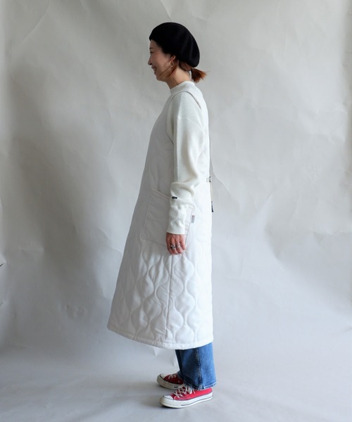 MANASTASH(マナスタッシュ)の「MANASTASH/マナスタッシュ W's PADDING DRESS ウィメンズ パディングドレス ワンピース(ジャンパースカート・レディース・ナチュラル/チャコールグレー・MEDIUM)」の8枚目の写真