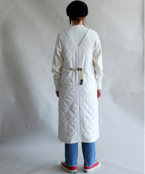 MANASTASH(マナスタッシュ)の「MANASTASH/マナスタッシュ W's PADDING DRESS ウィメンズ パディングドレス ワンピース(ジャンパースカート・レディース・ナチュラル/チャコールグレー・MEDIUM)」の11枚目の写真