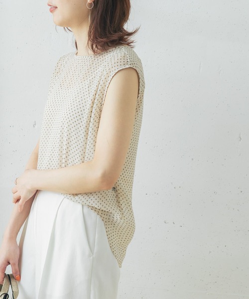 URBAN RESEARCH ROSSO WOMEN（アーバンリサーチ　ロッソ）の「ジオメトリックフレンチスリーブブラウス（シャツ/ブラウス・レディース・ブラック系その他/ベージュ系その他・FREE）」の8枚目の写真