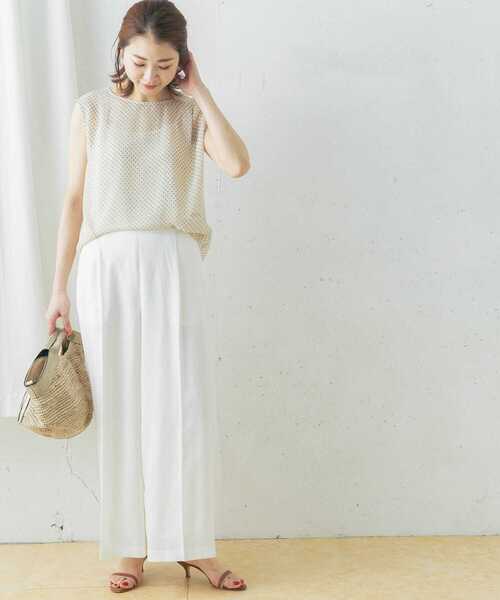 URBAN RESEARCH ROSSO WOMEN（アーバンリサーチ　ロッソ）の「ジオメトリックフレンチスリーブブラウス（シャツ/ブラウス・レディース・ブラック系その他/ベージュ系その他・FREE）」の10枚目の写真