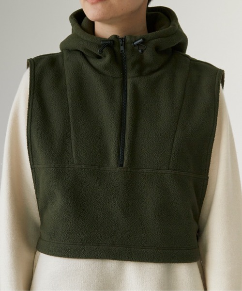 note et silence （ノートエシロンス）の「リサイクルポリエステル マイクロフリース ベスト（ベスト・レディース・カーキ/オフホワイト/オレンジ/ブラック・FREE）」の16枚目の写真