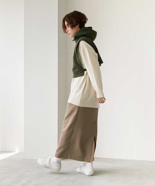 note et silence （ノートエシロンス）の「リサイクルポリエステル マイクロフリース ベスト（ベスト・レディース・カーキ/オフホワイト/オレンジ/ブラック・FREE）」の10枚目の写真