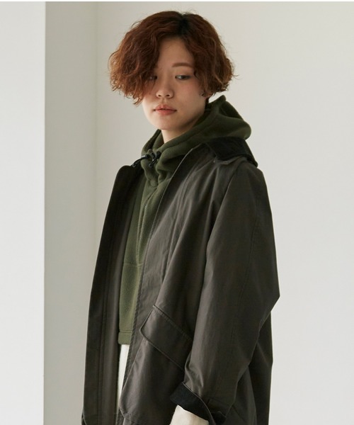 note et silence （ノートエシロンス）の「リサイクルポリエステル マイクロフリース ベスト（ベスト・レディース・カーキ/オフホワイト/オレンジ/ブラック・FREE）」の14枚目の写真