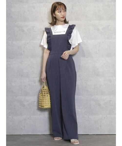 dazzlin（ダズリン）の「フリルバックリボンサロペット（サロペット/オーバーオール・レディース・ブラウン/ブルー・FREE）」の10枚目の写真