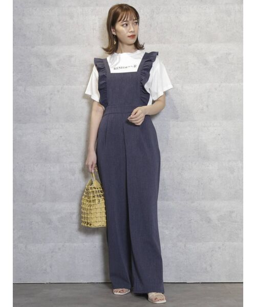 dazzlin（ダズリン）の「フリルバックリボンサロペット（サロペット/オーバーオール・レディース・ブラウン/ブルー・FREE）」の8枚目の写真