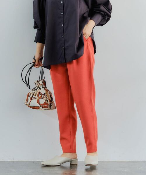 green label relaxing（グリーンレーベルリラクシング）の「【WEB限定】［XS/H148-155㎝］オルマイパンツ テーパード -ウォッシャブル・ストレッチ・防シワ・吸水速乾-（その他パンツ・レディース・オフホワイト/モカ/レッド/ネイビー・XS）」の10枚目の写真