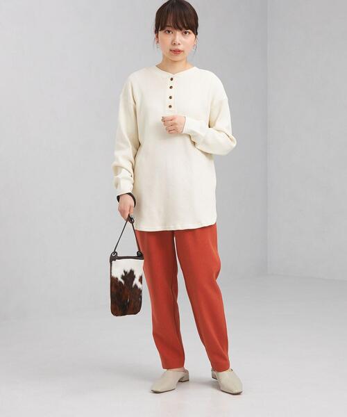 green label relaxing（グリーンレーベルリラクシング）の「【WEB限定】［XS/H148-155㎝］オルマイパンツ テーパード -ウォッシャブル・ストレッチ・防シワ・吸水速乾-（その他パンツ・レディース・オフホワイト/モカ/レッド/ネイビー・XS）」の15枚目の写真