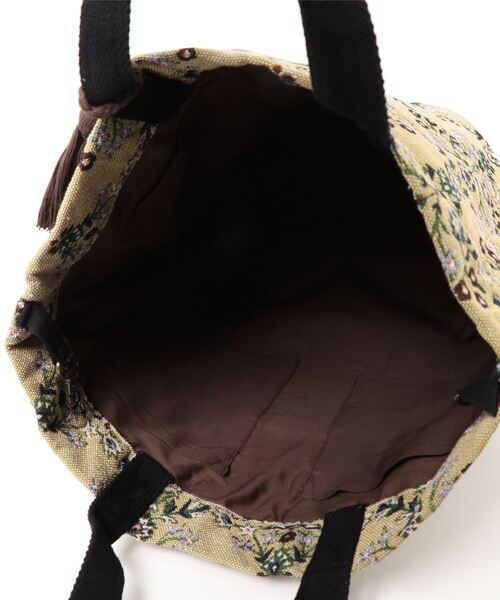 salle de bal（サルデバル）の「Craft India by PEAPOD ボタニック/マークス バケツバック  ジャガードバッグ　FRH（トートバッグ・レディース・ベージュ/ネイビー/イエロー/グリーン・FREE）」の9枚目の写真