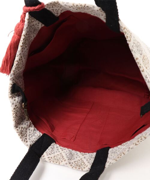 salle de bal（サルデバル）の「Craft India by PEAPOD ボタニック/マークス バケツバック  ジャガードバッグ　FRH（トートバッグ・レディース・ベージュ/ネイビー/イエロー/グリーン・FREE）」の10枚目の写真