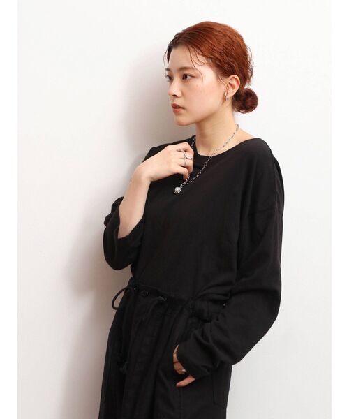 Ungrid（アングリッド）の「ラウンドロングスリーブTee（Tシャツ/カットソー・レディース・オフホワイト/ブラック/ライトグリーン・FREE）」の3枚目の写真