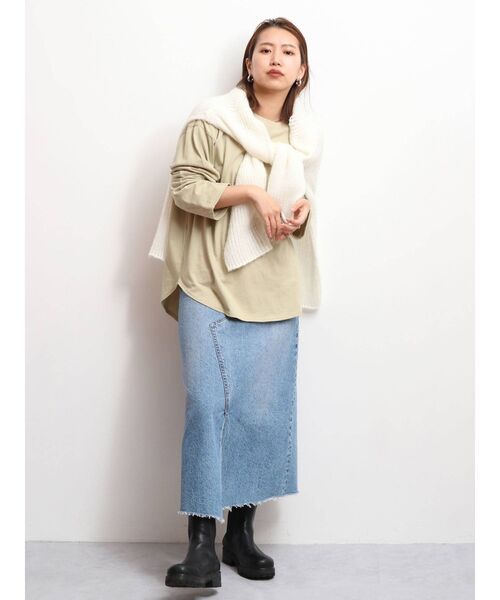 Ungrid（アングリッド）の「ラウンドロングスリーブTee（Tシャツ/カットソー・レディース・オフホワイト/ブラック/ライトグリーン・FREE）」の15枚目の写真